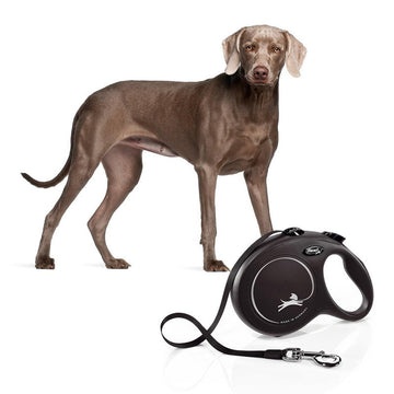 Flexi New Classic Retractable Tape Leash Black 5M L