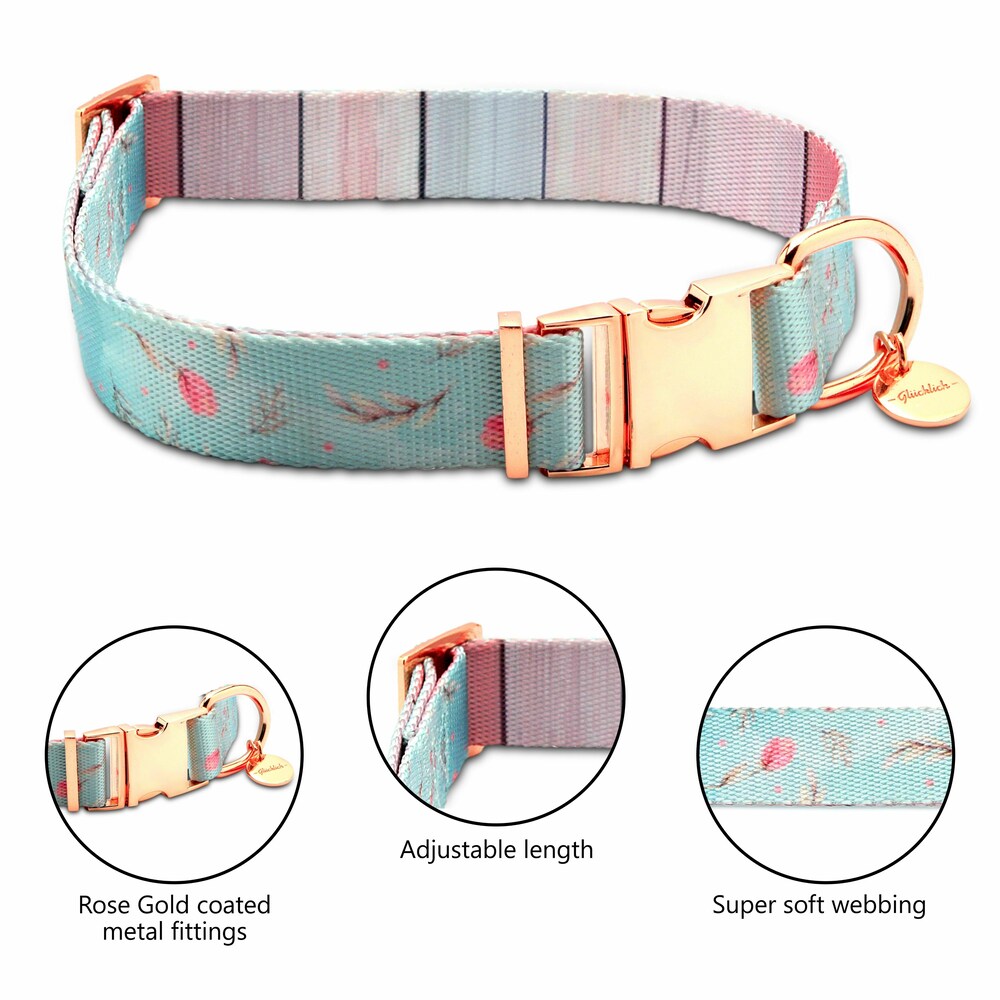 Glucklich Printed Elegance Dog Collar M ( Design & Colour May Vary )