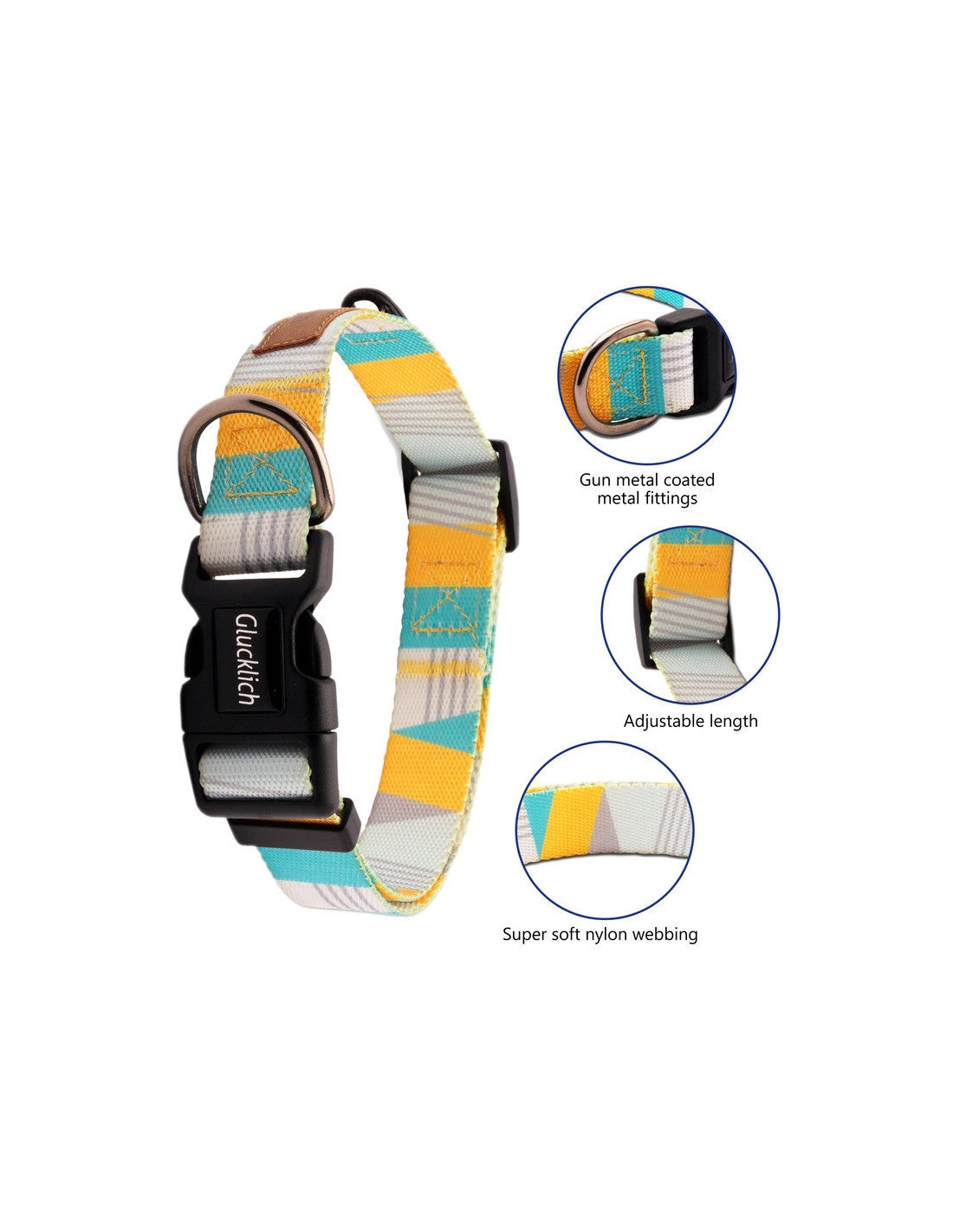 Glucklich Premium Printed Dog Collar M