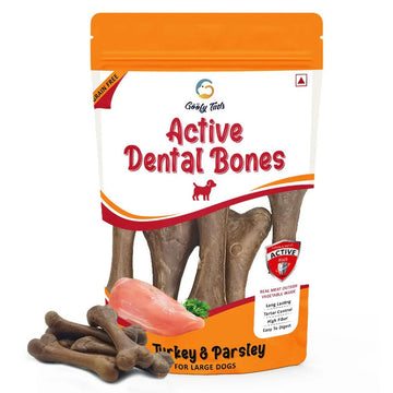 Goofy Tails Active Dental Bones Turkey n Parsley 200g (Large Dog)