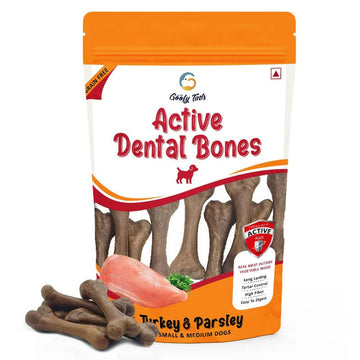 Goofy Tails Active Dental Bones Turkey n Parsley 200g (Sm n Med Dog)