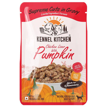 Kennel Kitchen Adult n Puppy Supreme Cuts in Gravy Chicken Liver With Pumpkin 100g