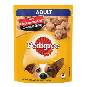 Pedigree Adult Chicken and Chicken Chunks in Liver 70 gm