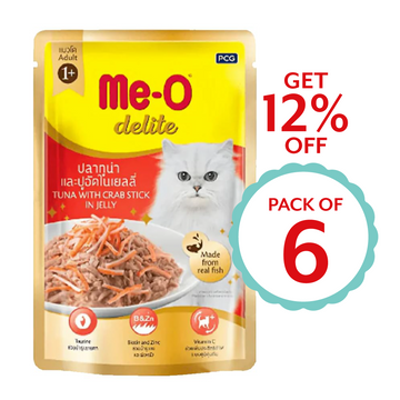 Me-O Delite Tuna With Crab stick in jelly ( Multi-Pack)