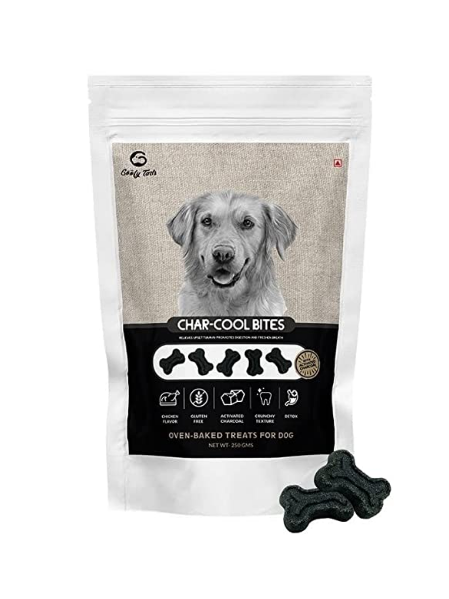 BUy Goofy Tails Char Cool Activated Charcoal Chicken Flavor Detox Biscuits for Dogs and Puppies 250g at best price