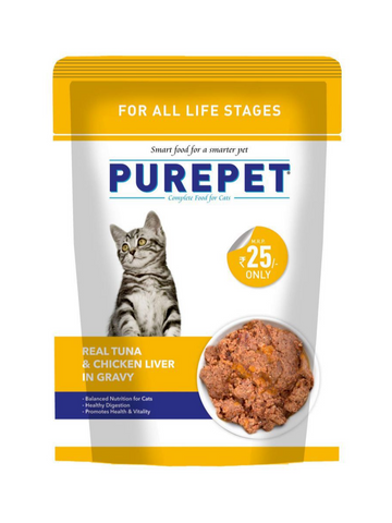 Purepet Cat Real Tuna & Chicken Liver In Gravy 50g