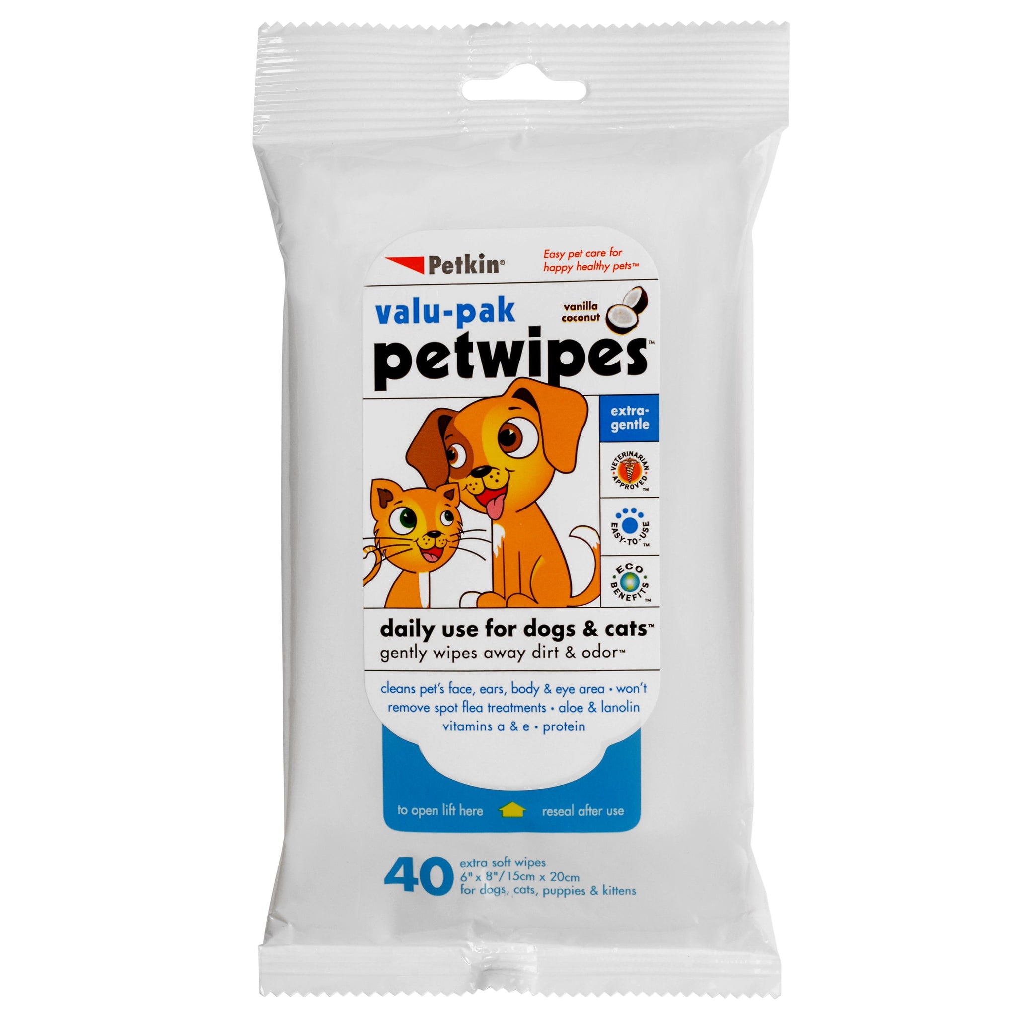 Petkin PetWipes Value Pack (40 no.s)