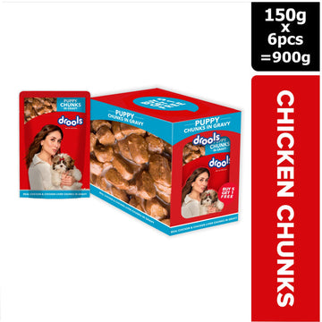 DROOLS PUPPY CHICKEN CHUNKS GRAVY 6PCS -150GM