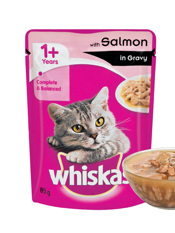 Whiskas Adult Salmon in Gravy 85g