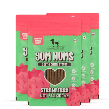 HUFT Yum Nums Strawberry With Real Chicken Dog Treats 70gm