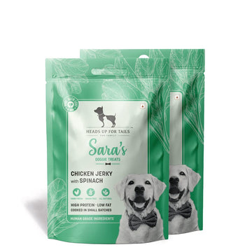 HUFT Sara Doggie Chicken Jerky With Spinach Dog Treats 70m