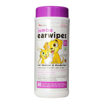 Petkin Jumbo Ear Wipes 80 Nos