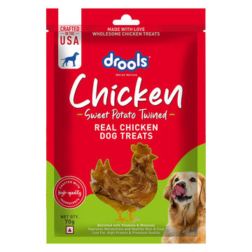 Drools Dog Treats Chicken Sweet Potato Twined 70g