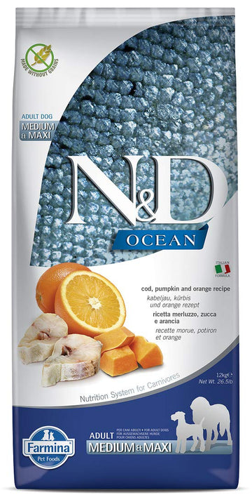 N&D Ocean (GF) Codfish,Pumpkin & Orange Adult Med-Maxi 12kg