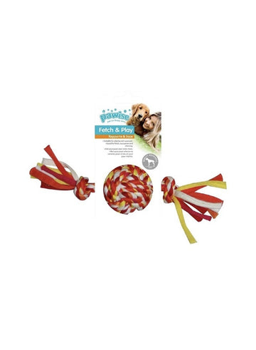 Pawise Fetch n Play Colorful Braided Rope Ball