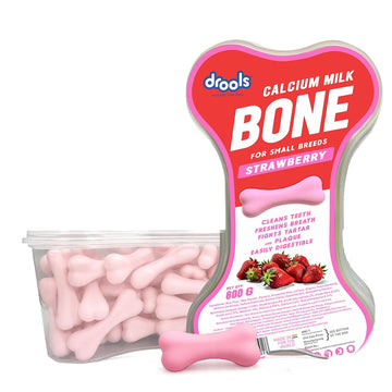 DROOLS CALCIUM MILK & STRAWBERRY BONE JAR 600GM