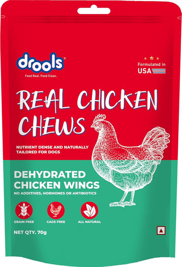 Drools Real Chicken Dehydrated Chews Wings 70g