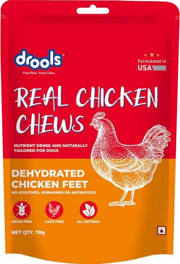 Drools Dog Treats Dehydrated Real Chicken Chews Feet 70g