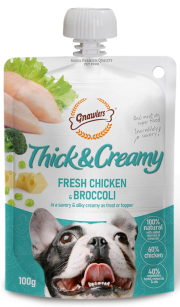 Gnawlers Thick N Creamy Fresh Chicken Broccoli 100gm
