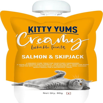 Kitty Yums Creamy Treats Skipjack n Salmon 80g