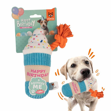 Fofos Birthday Drink Dog Plush Toy