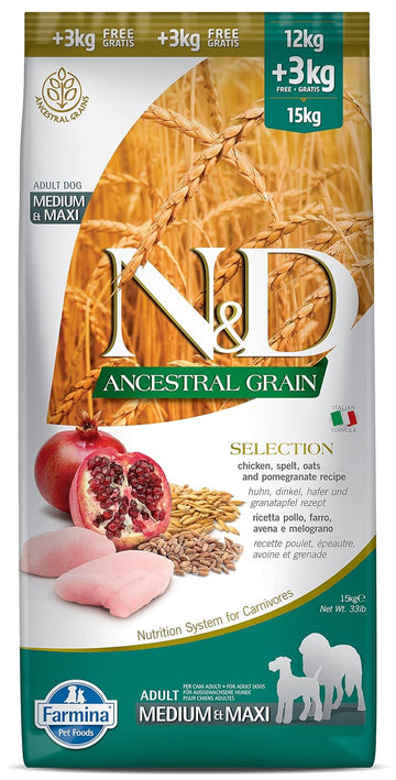 N&D Ancestral (LG) Selection Chicken & Pomegranate Adult Med-Maxi 15kg