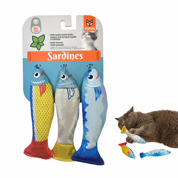 Fofos Sardine Fish Filled With Catnip 3pk