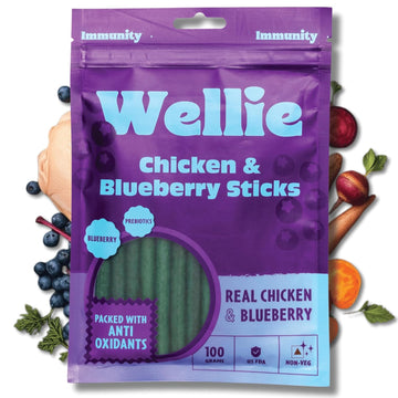 Wellie Chicken n Blueberry Sticks 100g
