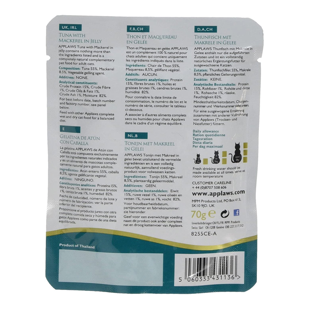 Applaws Tender Tuna With Mackerel In Tasty Jelly 70g