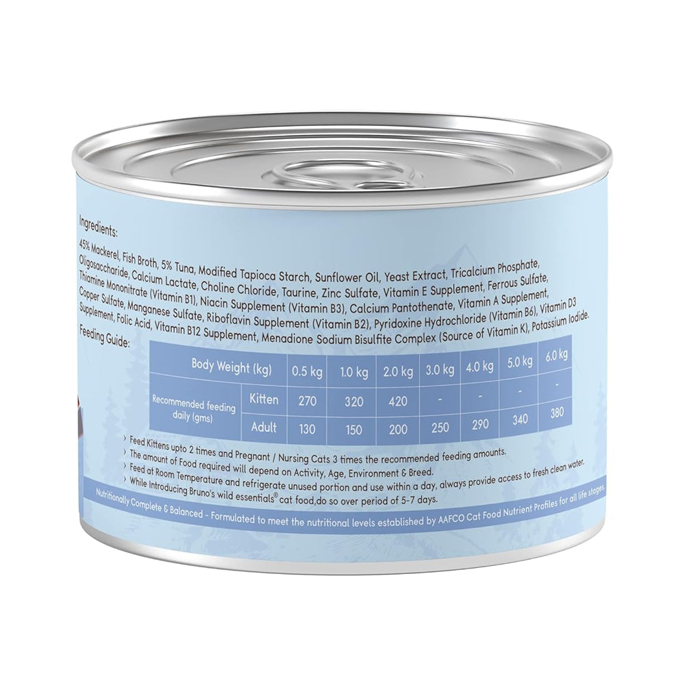 Brunos Wild Essentials Mackeral & Tuna Cat Wetfood 85g