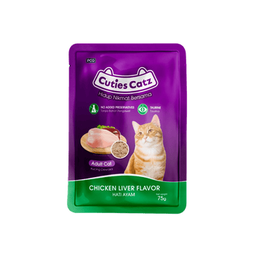 Cuties Catz Adult Chicken Liver  Ayam 75g
