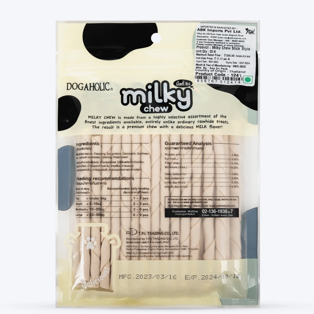 Dogaholic Milky Chew Sticks 30pcs