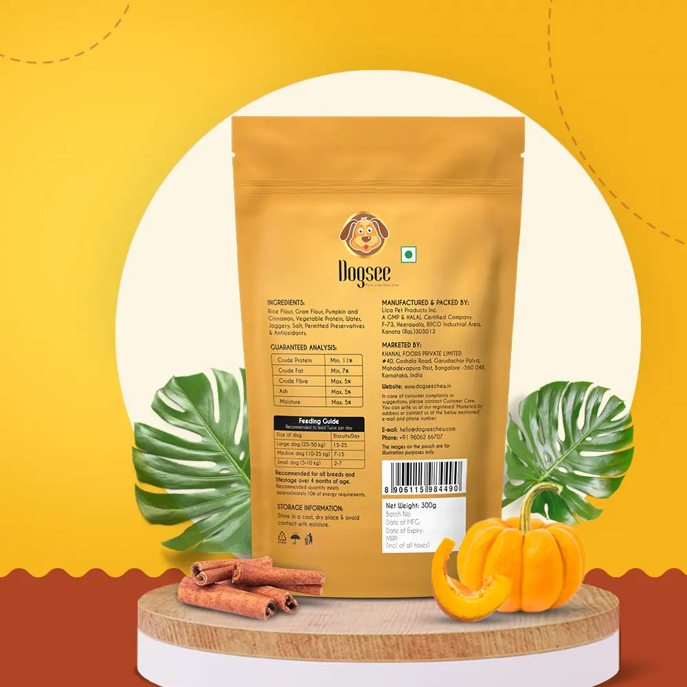 Dogsee Gigabites Pumpkin & Cinnamon Cookies 300g