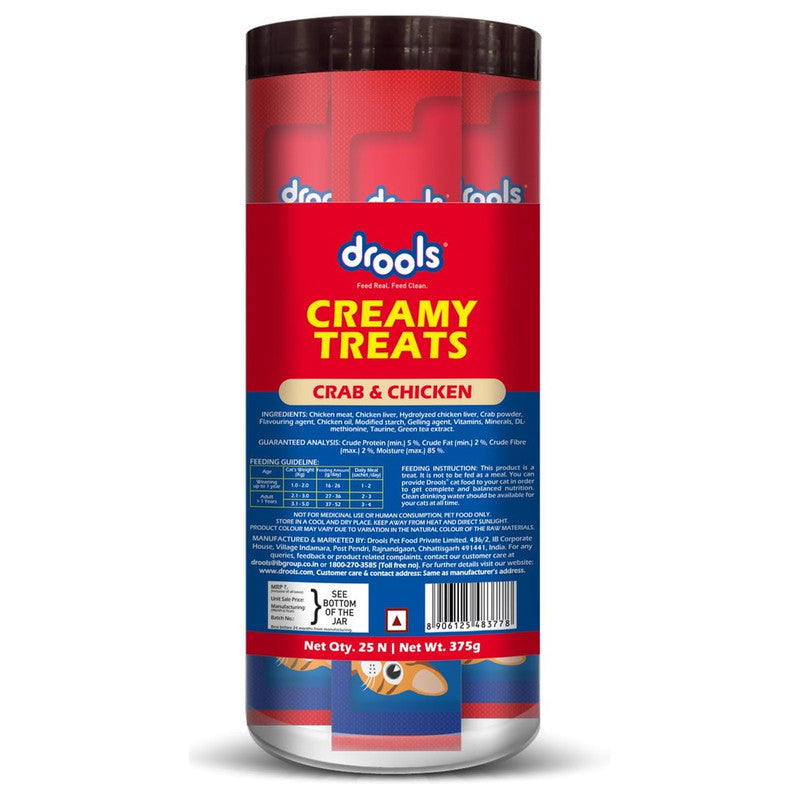 Drools Creamy Treats Crab n Chicken 375g