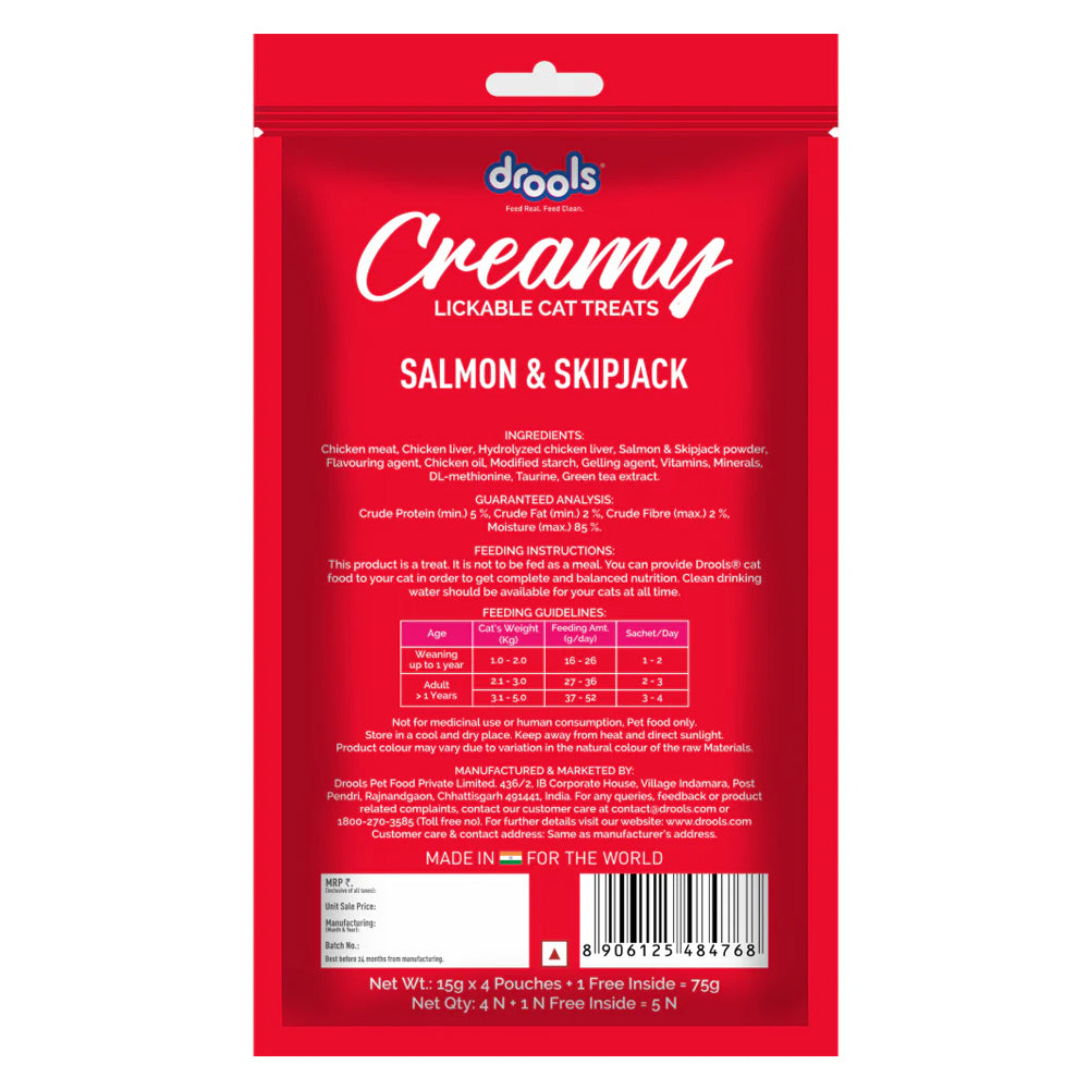 Drools Creamy Treats Salmon n Skipjack 75g