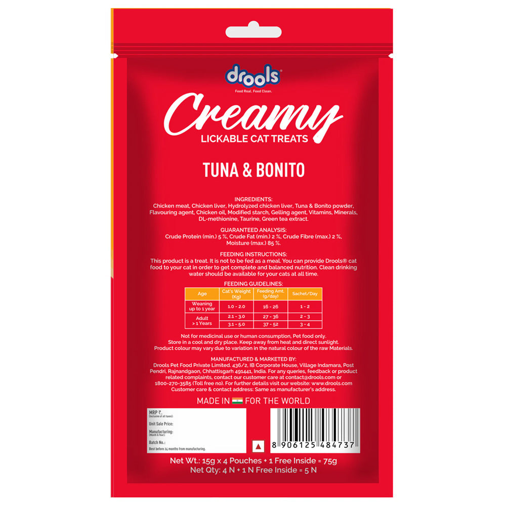 Drools Creamy Treats Tuna n Bonito 75g