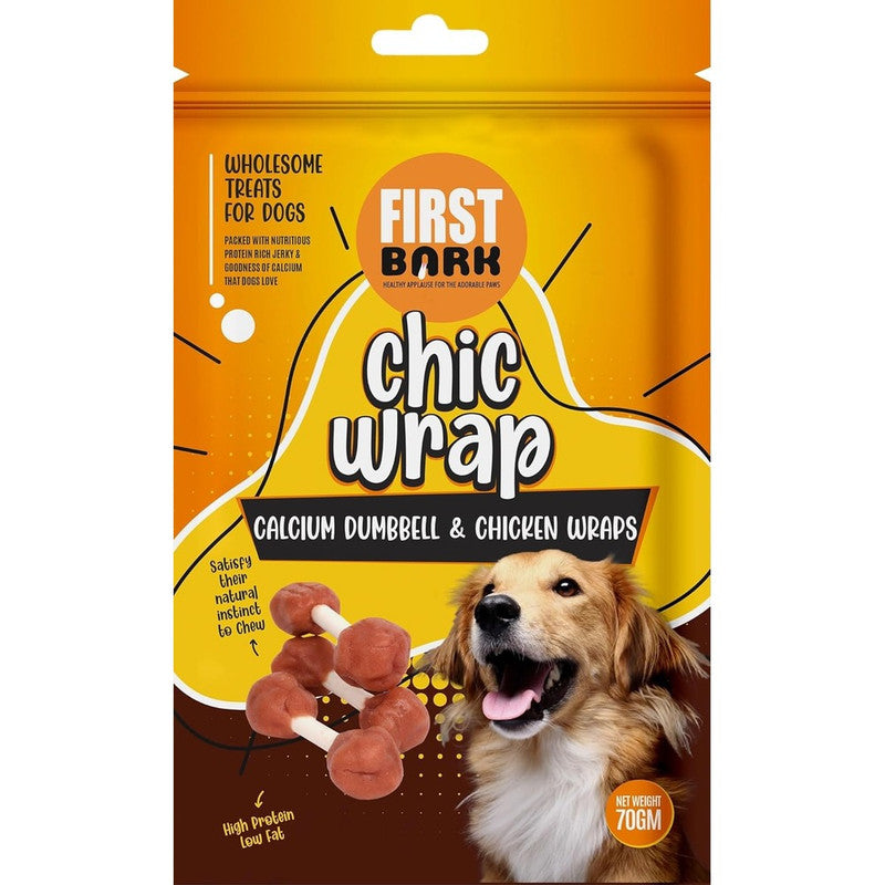 First Bark Chic Wrap Calcium Dumbbell n Chicken 70g