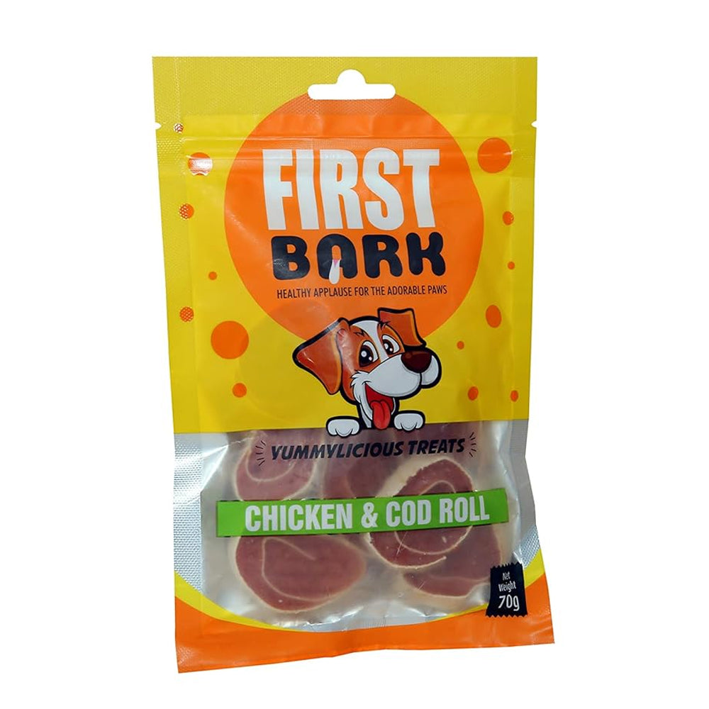 First Bark Chicken and COD Roll 70g