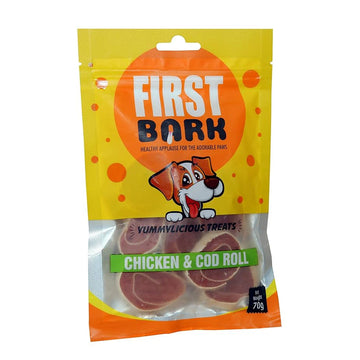 First Bark Chicken and COD Roll 70g