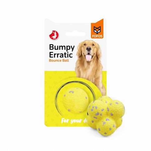 Fofos ultra Durable Dog Ball Yellow n Gray