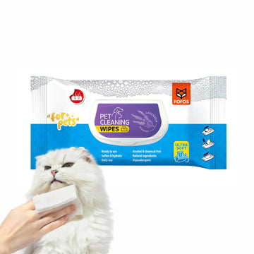 Fofos Pet Cleaning Lavender Wipes 80Pcs