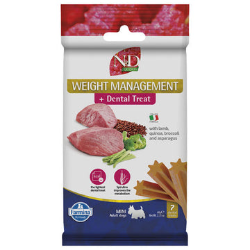 NND WEIGHT MANAGEMENT DOG DENTAL TREAT LAMB ADULT MINI 60G