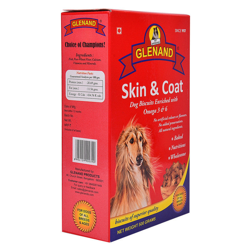 Glenand Skin n Coat Dog Biscuits 500g