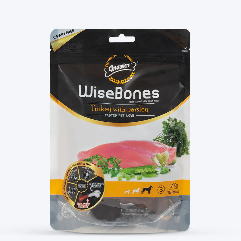 Gnawlers Turkey Parsley Wise Bone 200g
