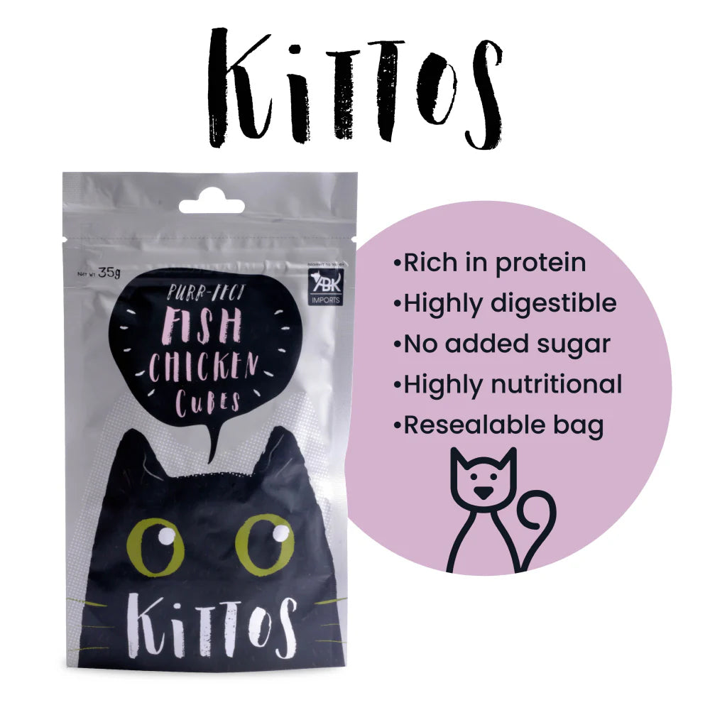 Kittos Fish Chicken Cubes 35g
