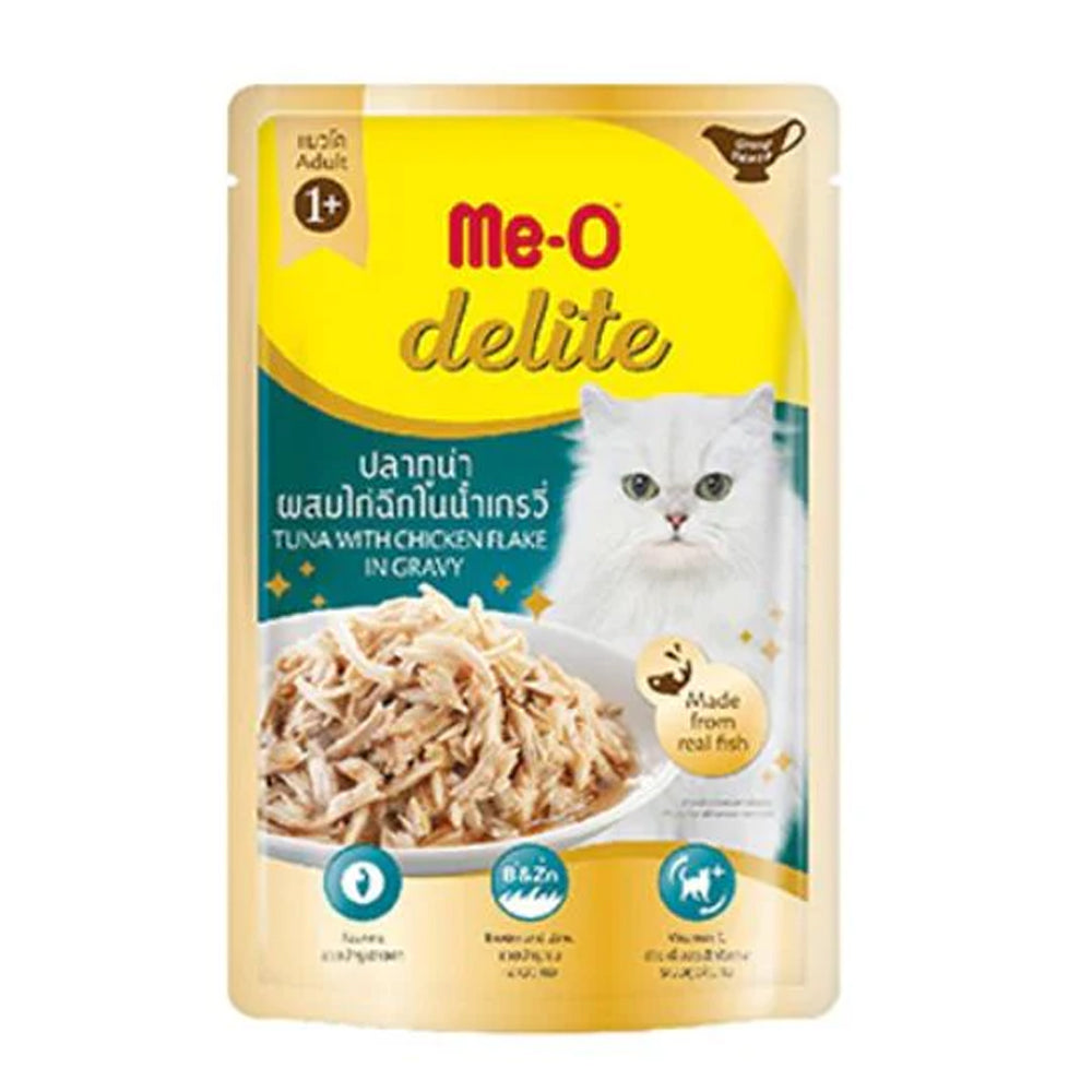 Me-O Delite Tuna With Chicken Flakes In Gravy 70g