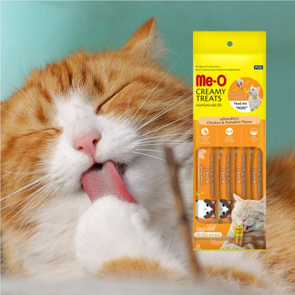 Me-O Creamy Treats Chicken & Pumpkin Cat Treats 60g