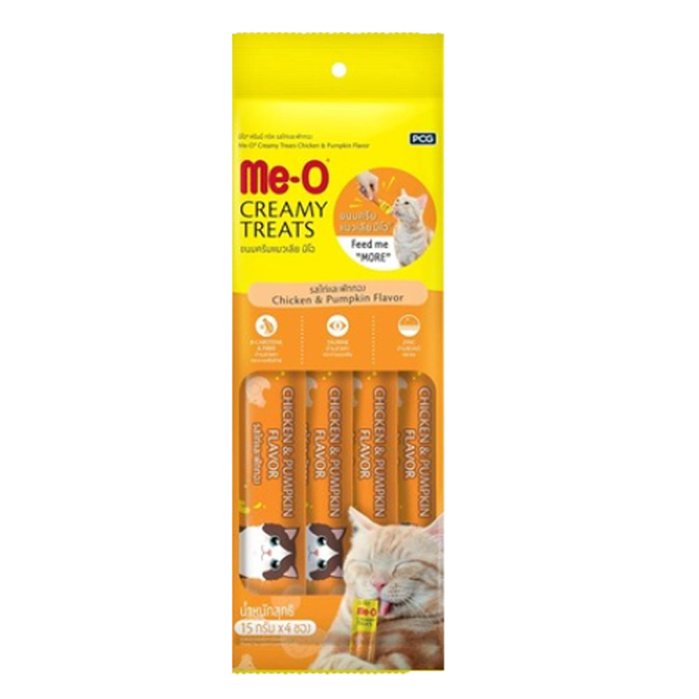 Me-O Creamy Treats Chicken & Pumpkin Cat Treats 60g