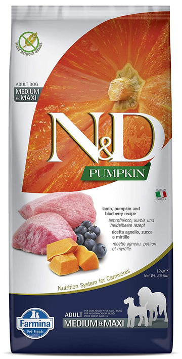 N&D Pumpkin (GF) Lamb & Blueberry Adult Med-Maxi 12kg