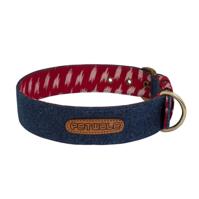 PetWale Blue Denim Belt Collar (Medium)